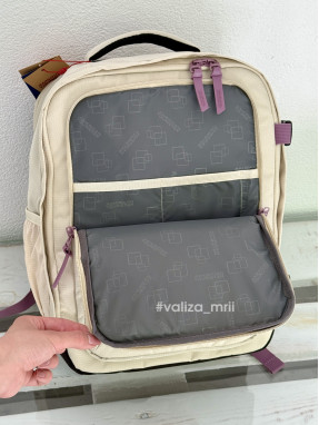 Дорожній рюкзак American Tourister 40*30*20 - Take2Cabin - молочний з рожевим